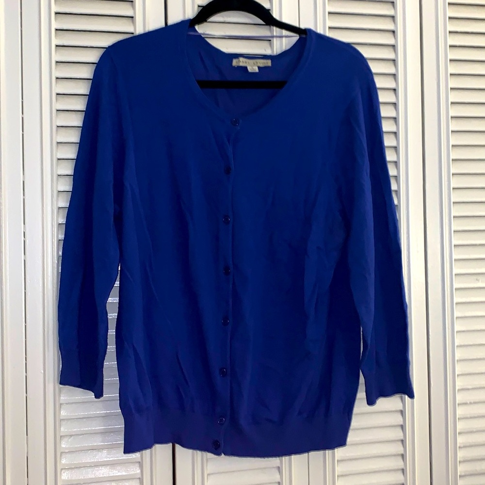 Larry Levine Royal Blue Button Down Cardigan
